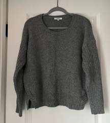 Split Hem Crewneck Sweater
