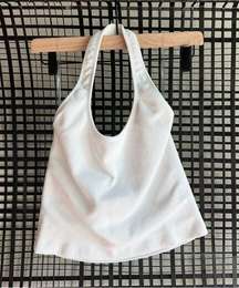 Simplicity Halter white rib tank