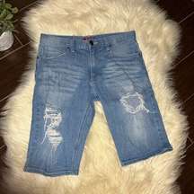 Guess distressed Bermuda denim shorts sz 30