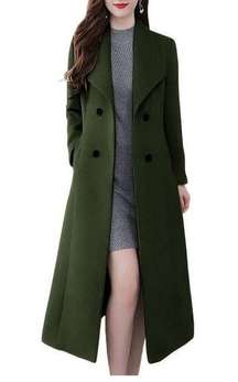 NEW Shawl Collar Double Breasted Maxi Long Pea Coat 2X