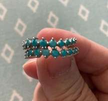 Double row turquoise ring. Size 7.