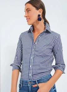 Tuckernuck THE SHIRT BY ROCHELLE BEHRENS Navy Gingham Long Sleeve Icon Shirt L