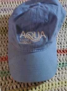 Port and Company, blue cap aqua yacht Harbor adjustable cloth strap on the back