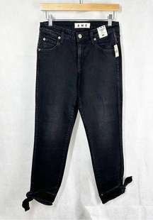 AMO Tie Ankle Jeans Size 26 Black Magic