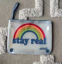 Aerie Stay Real Rainbow Zipper Bag