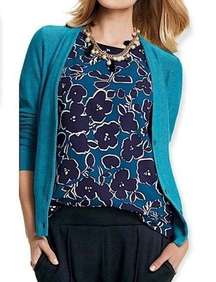 CAbi Style 3018 Womens Size Medium Teal Tearoom Cardigan Sweater