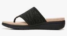 LIFESTRIDE Velocity 2.0 POOLSIDE Black Fabric Upper Thong Toe Sandal Womens 7W