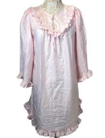 American Vintage ELISSIA nightgown with ruffles & embroidery in pink size small