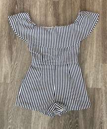 Womens SUGAR+L!PS (Sugar Lips) Blue/White Stripe Romper - XS