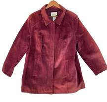 Cherokee Women’s 22W Plus Size Red Suede Leather Jacket Coat Zip Front ^ EUC