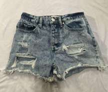 Banjara Women's Size 3/25 Denim Jean Shorts Distressed Raw Hem Light Wash