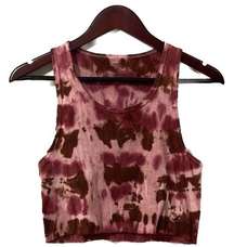 Tie dye pink & brown  crop top small nwot #82