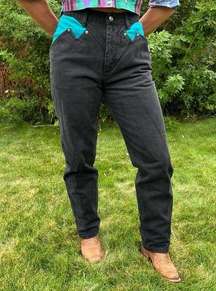 Vint. 80s 90s Roughrider high rise wedgie fit bareback taper ankle cowgirl jean