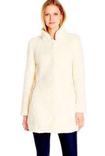 Ivanka Trump Teddy Faux Fur Winter Coat Cream