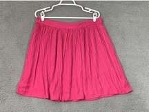 Rachel Zoe Women's Pink Pleated Midi Skirt Elastic Waist Lined Size Large