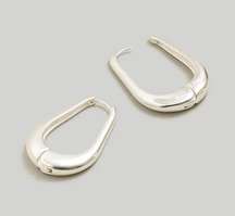 NWT Madewell Droplet Large Hoop Earrings Silver