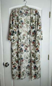 Bailey's Blossom Floral 3/4 Sleeve Kimono Duster One Size