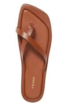 NEW FRAME Denim Le Montauk Sandal In Tobacco Size 36.5