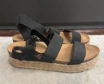 Black/tan Platform Sandals