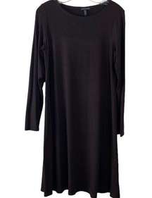 Eileen Fisher Jersey Knit A Line LS MIDI Dress Size S/P