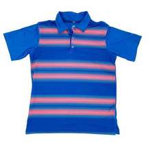 Slazenger Golf Women's Short Sleeve Golf Polo Top Blue & Pink Stripes Size Large