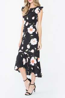 Lace Up Floral Dress