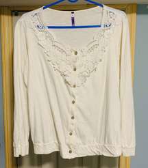 Cotton Sweater With Embroidered Chest
