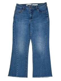 Pilcro High Rise Flare Jeans Raw Hem Size 31