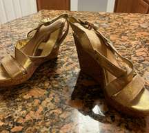 Gold cork wedges 