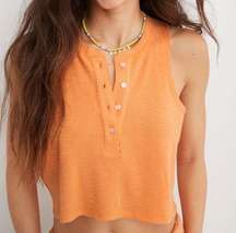 AERIE Sunspun Button Cropped Tank Top XL