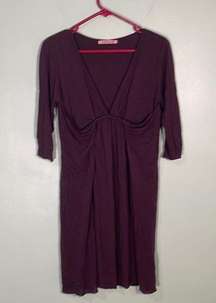 Velvet Plunging V-neck Dress size Small Burgundy