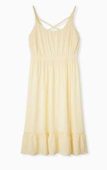 Torrid Challis Shirred Midi Dress Sleeveless Rayon in Millennial Yellow Size 3