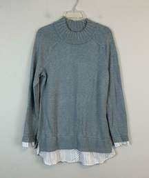 A Pea in the Pod | Light Blue Layered Look Mockneck Sweater Size Large Maternity