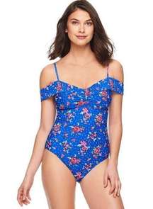 Vera Bradley Blue Water Bouquet and Ditto Chloe One Piece Swimsuit Size Small