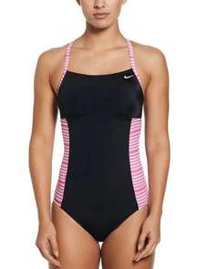 Nike Laser Stripe Crossback One Piece Swimsuit