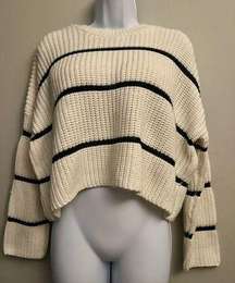 Women's moon & madison Cropped Striped Sweater