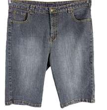 Denim 24 7 Roamans Plus Size 22W Jean Shorts Bermuda Walking Dark Blue Denim 510