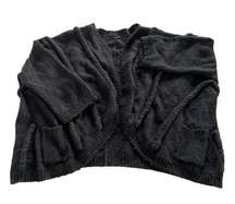 Ladakh Cardigan Women Medium Large Black Heavy Knit Twist Detail Sweater Acrylic