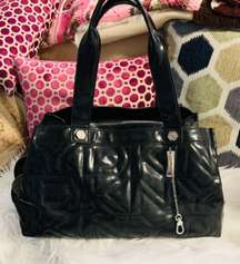 Patent Leather Quilted Duffle Bag