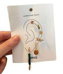 MNG by Mango single earring set gold tone