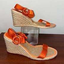 Ralph Lauren Indigo Espadrille Wedges Orange size 11