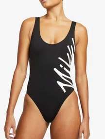 NEW Nike Swim Multi Logo U-back One Piece Swimsuit Black