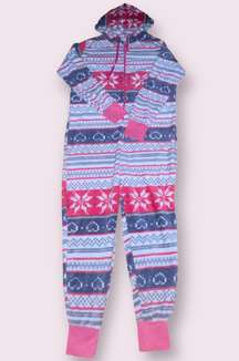 Totally Pink Fleece Hooded  Pajamas