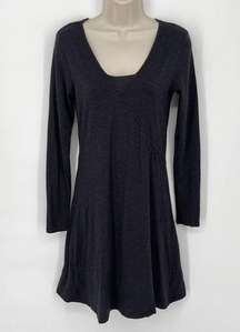 Horny Toad Women's Stretchy Knit Long Sleeves Pleated Dress Size S Black Soft