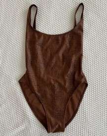 Viewpoint by Gottex Womens Brown Reptile Print Scoop Back One Piece Swimsuit 6