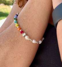 Rainbow Row of Faceted Beads & Freshwater Pearls Bracelet