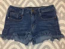 Women’s Blue Denim Jean Cut Off Short Shorts, 26