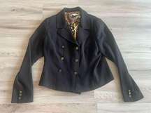 Cabi 12 Black Button Up Blazer With Gold Buttons