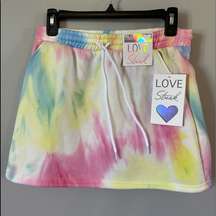 Love streak tie dye skirt with pockets size L  rocker pastel summer concert