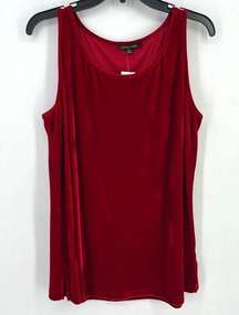 JOHN MARK Velvet Scoop Neck Tank Top Womens Size XL Scarlet Red